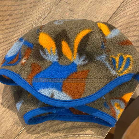 Patagonia Other - Patagonia Kids Fleece Hat with Animal Print - Blue and Orange baby